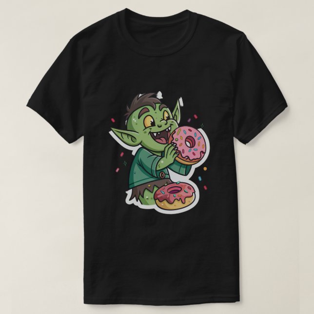 Quirky Goblin's Messy Sprinkle Donut T-Shirt: Fant T-Shirt (Design Front)