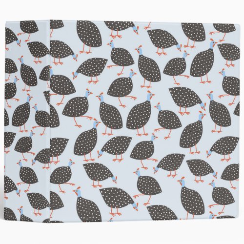 Quirky Guinea Fowl Bird Pattern 3 Ring Binder