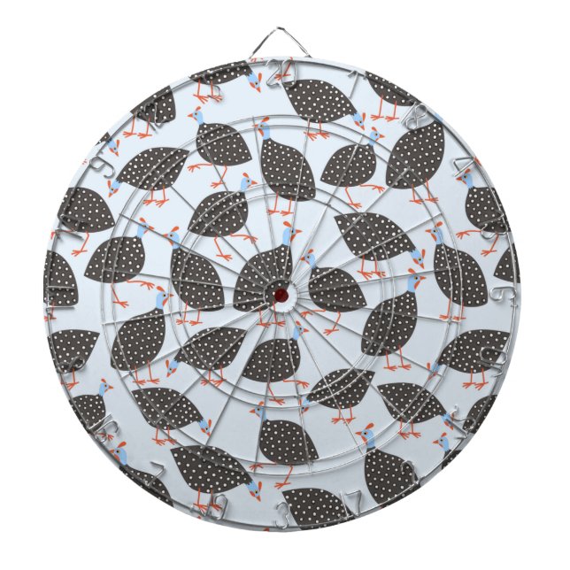 Quirky Guinea Fowl Pattern Dart Board (Front)