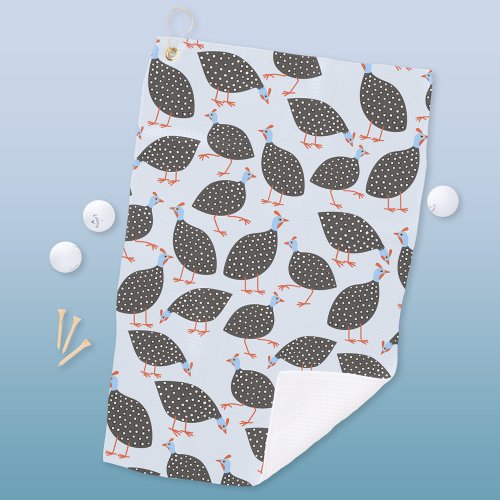 Quirky Guinea Fowl Pattern Golf Towel