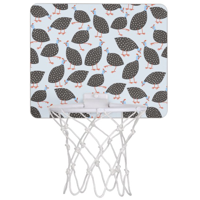 Quirky Guinea Fowl Pattern Mini Basketball Hoop (Front)