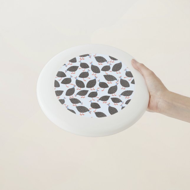 Quirky Guinea Fowl Pattern Wham-O Frisbee (In Hand)