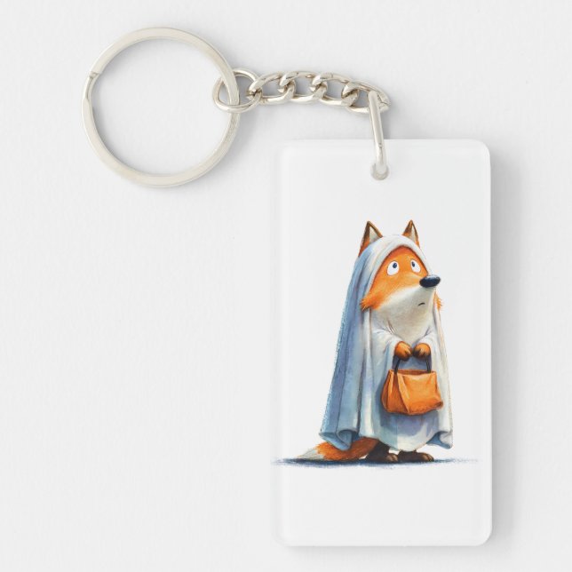Quirky Halloween Fox Keychain (Front)