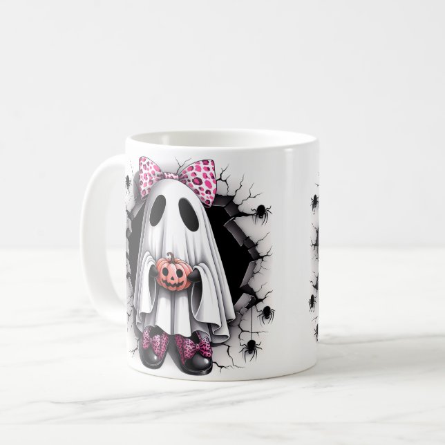 Quirky Halloween Ghost Coffee Mug (Front Left)
