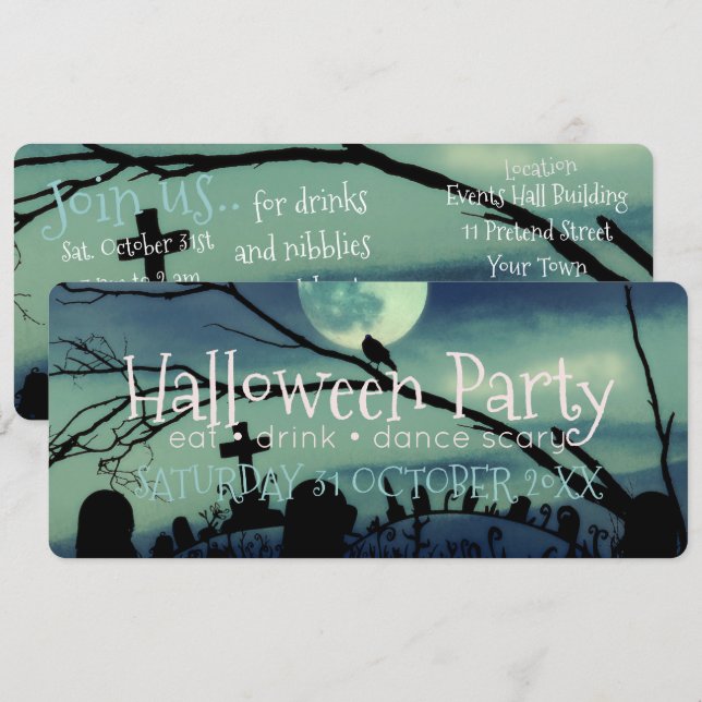 Quirky Halloween Party Invitations (Front/Back)
