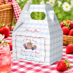 Quirky Hand Drawn Berry Sweet Baby Shower Favor Boxes
