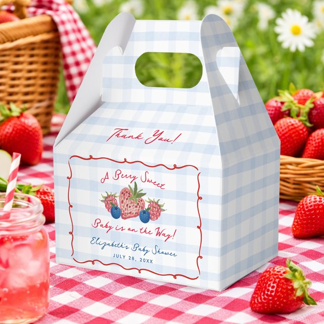 Quirky Hand Drawn Berry Sweet Baby Shower Favor Boxes (Quirky Hand Drawn Berry Sweet Baby Shower Favor Boxes)