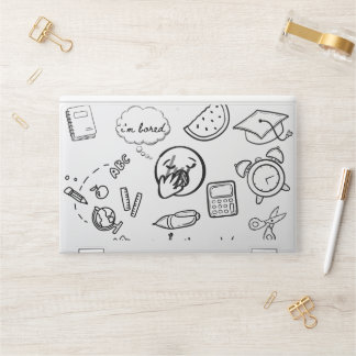 Quirky Hand Drawn Doodle Pattern HP Laptop Skin