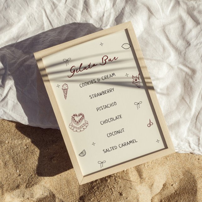 Quirky Hand Drawn Gelato Bar Poster (Creator Uploaded)