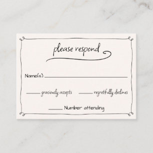 Quirky Hand Drawn Wedding Shoes RSVP Enclosure Card