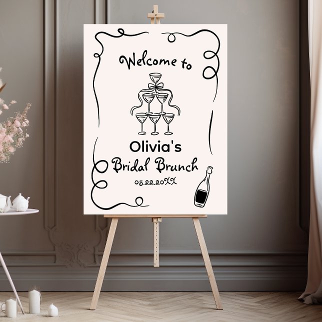 Quirky Hand Drawn Whimsical Bridal Brunch Shower Foam Board (Creator Uploaded)