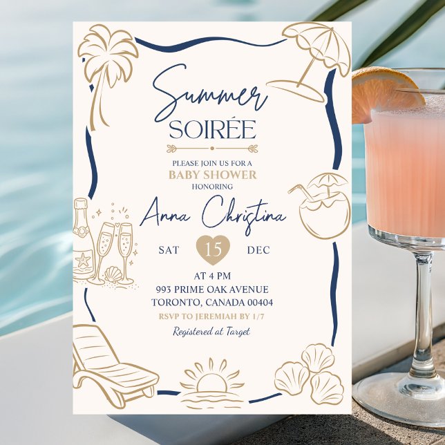 Quirky Handwritten Summer Soiree Invitation (Creator Uploaded)