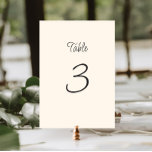 Quirky Handwritten Wedding Table Number<br><div class="desc">Quirky and whimsical wedding table number with a beautiful handwritten font in a fun and playful style and fully customizable text.  
The table numbers come in a neutral color scheme of dark gray on ecru.</div>