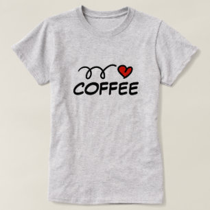 Quirky I heart coffee t shirt for barista