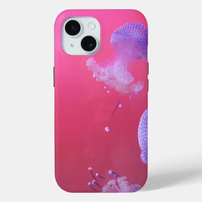 Quirky Jellyfish in the Pink Water Case-Mate iPhone Case (Back)