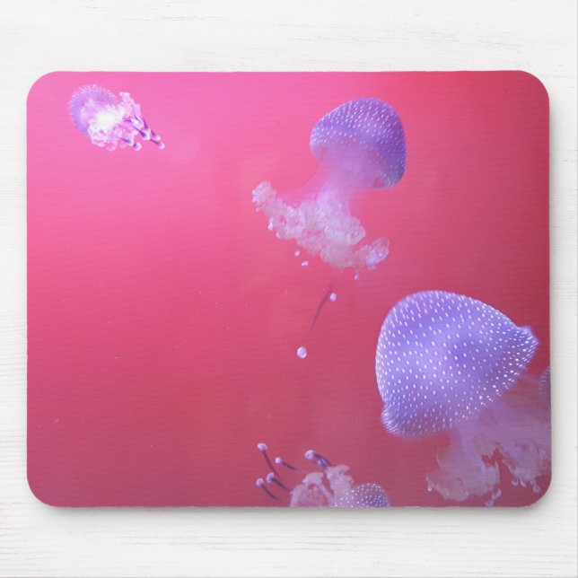 Quirky Jellyfish in the Pink Water Mouse Pad (Front)