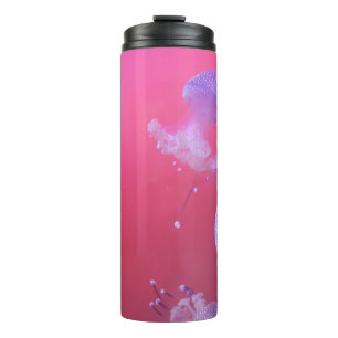 Quirky Jellyfish in the Pink Water Thermal Tumbler