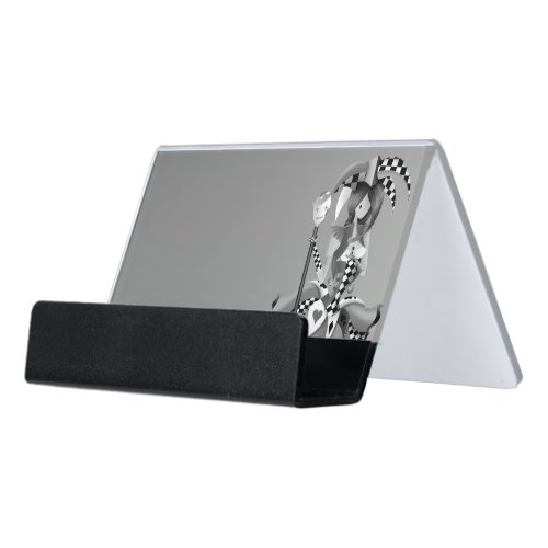 Quirky Jester and puppet king  Desk Business Card Holder