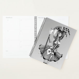 Quirky Jester and Puppet King  Gray  Planner