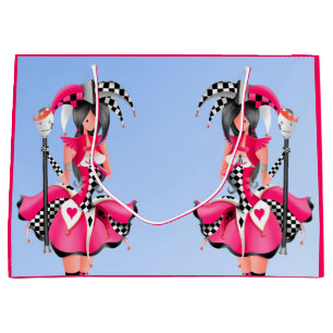 Quirky Jester and puppet king Large Gift Bag