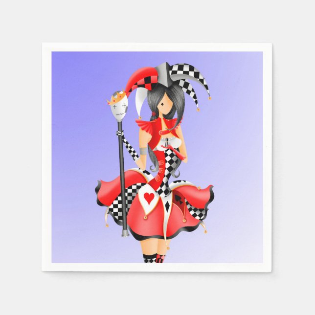 Quirky Jester and puppet king  Napkins (Front)