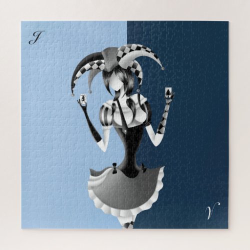 Quirky Jester Blue Jigsaw Puzzle