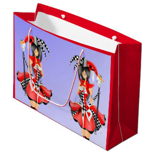 Quirky Jester & Puppet King Large Gift Bag