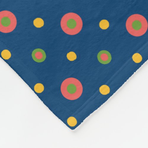 Quirky Jumbo Polka Dots Navy Blue Fleece Blanket