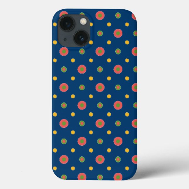 Quirky Jumbo Polka Dots Navy Blue iPad Mini Case (Back)
