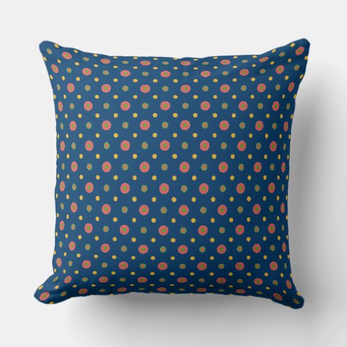 Quirky Jumbo Polka Dots Navy Blue Pillow Cushion