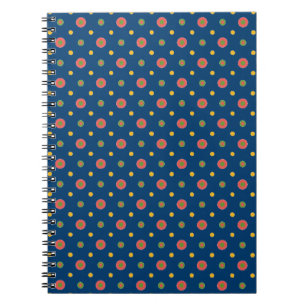 Quirky Jumbo Polka Dots Navy Blue Spiral Notebook