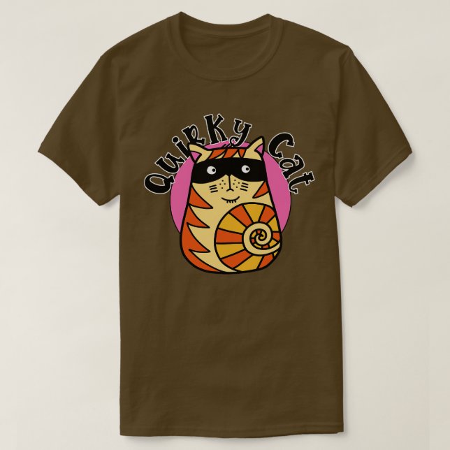 Quirky Kat Orange Striped Cat T-Shirt (Design Front)