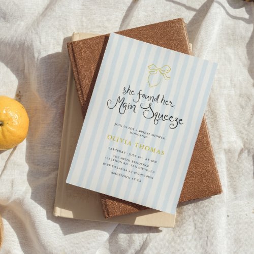 Quirky Lemon Main Squeeze Bridal Shower Invitation