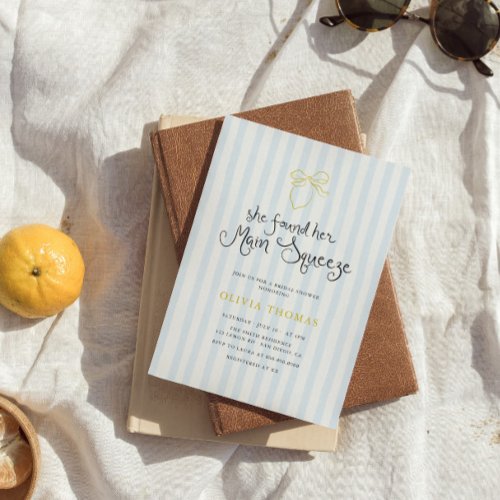 Quirky Lemon Main Squeeze Bridal Shower Invitation