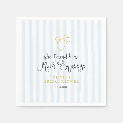 Quirky Lemon Main Squeeze Bridal Shower Napkins