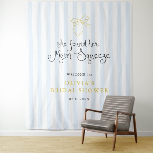 Quirky Lemon Main Squeeze Bridal Shower Welcome Tapestry