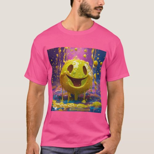 Quirky Liquid Dreams Smileynt Splash Art Tee T_Shirt