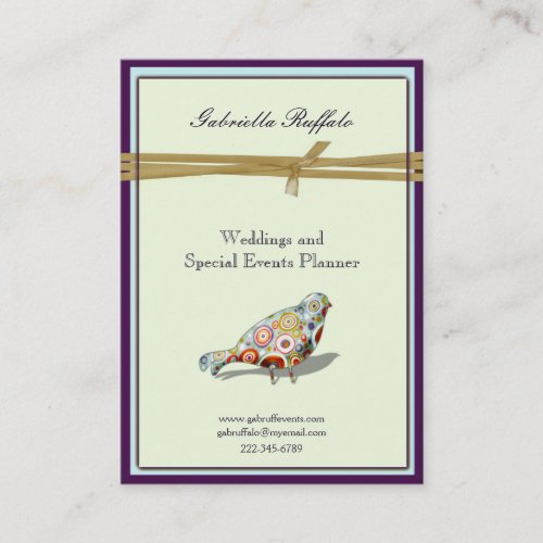 Quirky Little Colorful Artsy Bird Business Card Templates