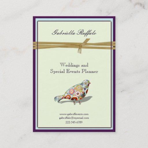 Customizable Quirky Little Colorful Artsy Bird Business Card Templates