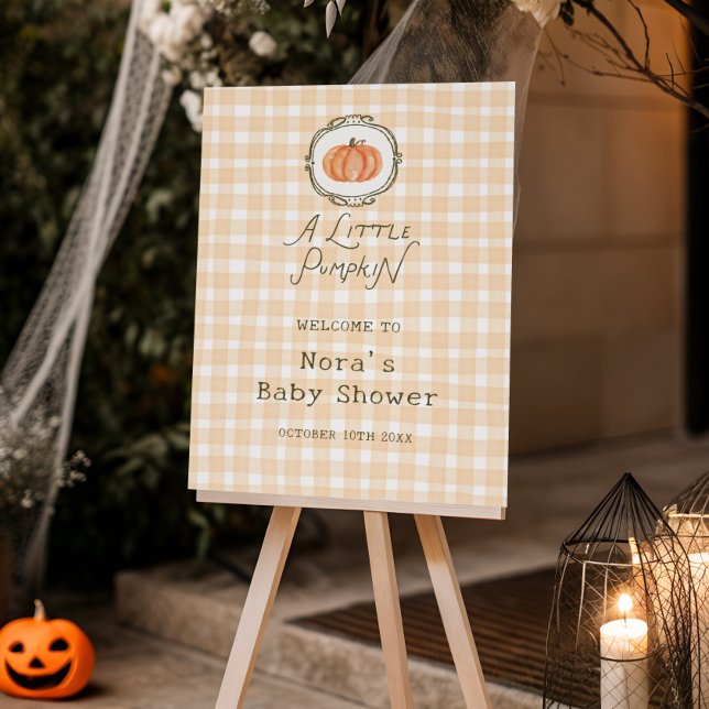 Quirky Little Pumpkin Baby Shower Welcome Foam Board (Creator Uploaded)
