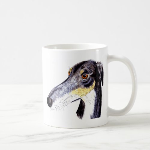 Quirky lurcher dog coffee mug