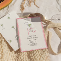 Quirky Martini Bow Hand Drawn Bridal Shower