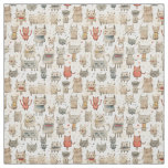 Quirky Meowments: Whimsy Cat Fabric