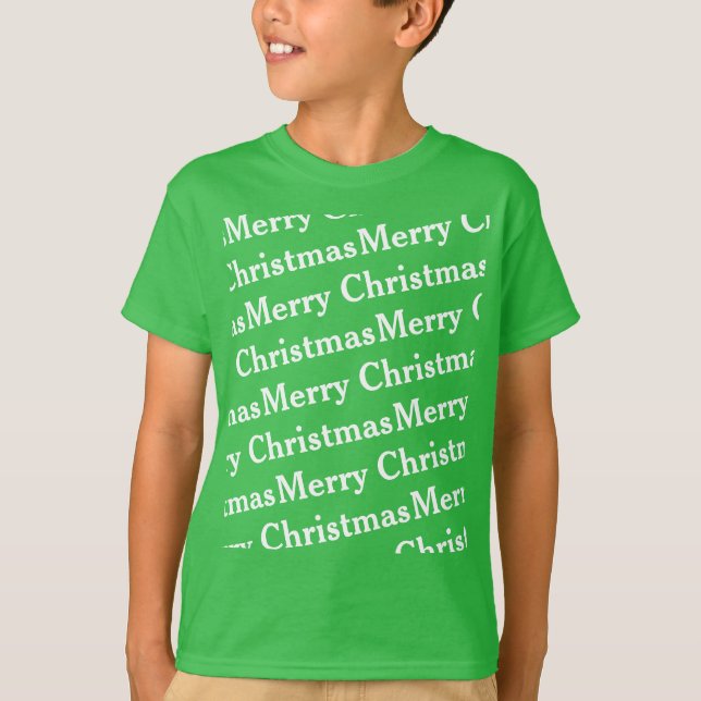 quirky Merry Christmas in slant pattern T-Shirt (Front)