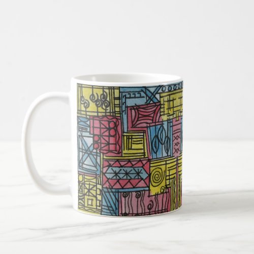 Quirky_Modern Bauhaus Geometric Pattern Coffee Mug