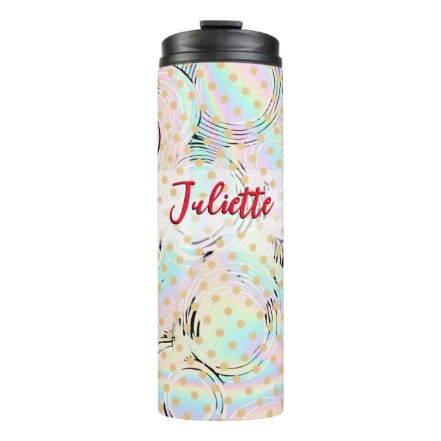 Quirky Modern Patterned Wrap Polka Dot Multicolor Thermal Tumbler (Front)