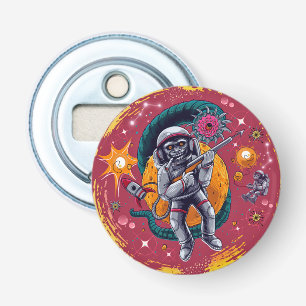 Quirky Monkeys in Space Bottle Opener