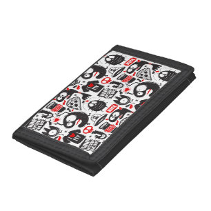 Quirky Monsters and Quotes Graffiti Doodle Trifold Wallet