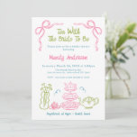 Quirky Multicolored Hand Drawn Tea Bridal Shower Invitation