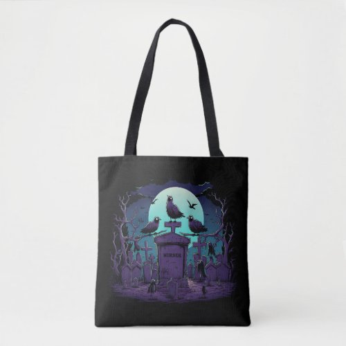 Quirky Murder of Crows Tote Bag